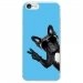 TPU0IPHONE7CHIENVBLEU - Coque souple pour Apple iPhone 7 avec impression Motifs chien à lunettes sur fond bleu