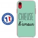 TPU0IPXRCHIEUSETURQUOISE - Coque souple pour Apple iPhone XR avec impression Motifs Chieuse d'Amour turquoise