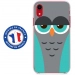 TPU0IPXRCHOUETTE2 - Coque souple pour Apple iPhone XR avec impression Motifs chouette endormie bleue et grise