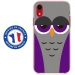 TPU0IPXRCHOUETTE6 - Coque souple pour Apple iPhone XR avec impression Motifs chouette endormie mauve et grise