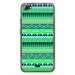 TPU0JIMMYAZTEQUEBLEUVERT - Coque Souple en gel transparente pour Wiko Jimmy avec impression Motifs aztèque bleu et vert