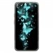 TPU0JIMMYPAPILLONSBLEUS - Coque Souple en gel transparente pour Wiko Jimmy avec impression Motifs papillons bleus