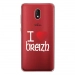 TPU0LENNY5COEURBREIZH - Coque souple pour Wiko Lenny 5 avec impression Motifs coeur rouge I Love Breizh