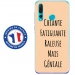 TPU0PSMART19GENIALEBEIGE - Coque souple pour Huawei P Smart (2019) avec impression Motifs Chiante mais Géniale beige