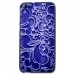 TPU1DES820ARABESQUEBLEU - Coque Souple en gel noir pour HTC Desire 820 avec impression Motifs arabesque bleu