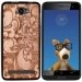 TPU1HELIUM45ARABESQUEBRONZE - Coque Souple en gel noir pour Archos 45 Helium avec impression Motifs arabesque bronze