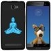 TPU1HELIUM45BOUDDHABLEU - Coque Souple en gel noir pour Archos 45 Helium avec impression Motifs bouddha bleu