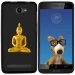 TPU1HELIUM45BOUDDHAOR - Coque Souple en gel noir pour Archos 45 Helium avec impression Motifs bouddha or