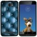 TPU1HELIUM45CAPITONBLEU - Coque Souple en gel noir pour Archos 45 Helium avec impression Motifs effet capitonné bleu