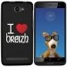 TPU1HELIUM45COEURBREIZH - Coque Souple en gel noir pour Archos 45 Helium avec impression Motifs coeur rouge I Love Breizh