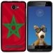 TPU1HELIUM45DRAPMAROC - Coque Souple en gel noir pour Archos 45 Helium avec impression Motifs drapeau du Maroc