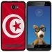 TPU1HELIUM45DRAPTUNISIE - Coque Souple en gel noir pour Archos 45 Helium avec impression Motifs drapeau de la Tunisie