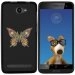 TPU1HELIUM45PAPILLONSEUL - Coque Souple en gel noir pour Archos 45 Helium avec impression Motifs papillon psychédélique