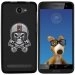 TPU1HELIUM45SKULLCASQUE - Coque Souple en gel noir pour Archos 45 Helium avec impression Motifs tête de mort avec un casque d