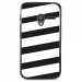 TPU1PIXI340BANDEBLANC - Coque Souple en gel noir pour Orange Rise-30 avec impression Motifs bandes blanches