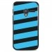 TPU1PIXI340BANDEBLEU - Coque Souple en gel noir pour Orange Rise-30 avec impression Motifs bandes bleues