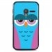 TPU1PIXI340CHOUETTE4 - Coque Souple en gel noir pour Orange Rise-30 avec impression Motifs chouette endormie rose et bleue