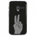 TPU1PIXI340MAINPEACE - Coque Souple en gel noir pour Orange Rise-30 avec impression Motifs main Peace and Love